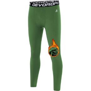 DEVOROPA Youth Boys' Compression Leggings Sports Tights Fleece Lined Thermal Base Layer Pants in Saudi Arabia