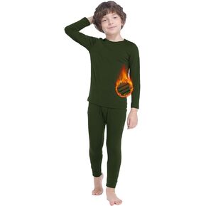 GAZIAR Thermal Underwear for Boys Fleece Lined Long Johns Set for Kids Ultra Soft Base Layer