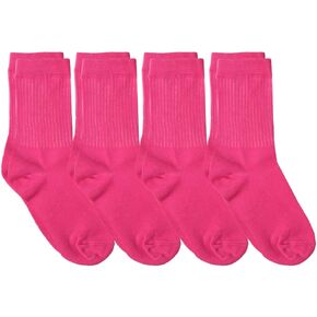 juDanzy 4 Pack of Crew Height Boys or Girls Socks for School Uniform, Sports and Casual Wear