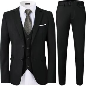 WEEN CHARM Men's Suits Slim Fit,3 Piece Suit for Men,2 Button Blazer Jacket Vest Pants with Tie,Men Tuxedo Suit Set in Saudi Arabia