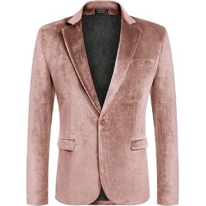 COOFANDY Men's Velvet Blazer Notched Lapel Velour Suit Jacket One Button Tuxedo Jackets for Wedding Prom Party Dinner in Saudi Arabia