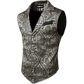 VATPAVE Mens Victorian Suit Vest Steampunk Gothic Waistcoat