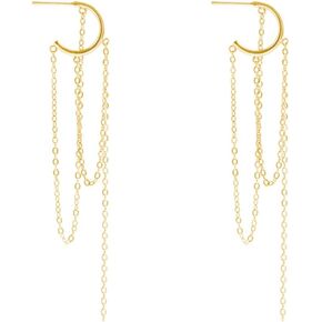 SLUYNZ 925 Sterling Silver Dangle Earrings Tassel for Women Teen Girls Elegant Dangling Earrings Chain Threader Earrings