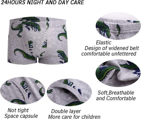 Little Boys Soft Cotton Briefs Dinosaur Truck Shark Baby Toddler Kids Underwear Various cute patterns 6-8Pack in Kuwait