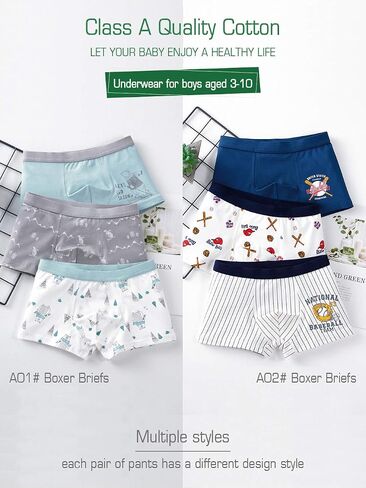 CC&La Dame Underwear Brief Boys Boxer Briefs 5-pack Cotton Underwear Boxers Boy 2-8 Years in Kuwait