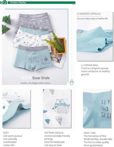 CC&La Dame Underwear Brief Boys Boxer Briefs 5-pack Cotton Underwear Boxers Boy 2-8 Years in Kuwait