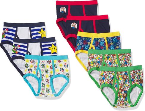 Nintendo Boys' Super 4-7Pack Athletic Boxer, Luigi, Toad, Yoshi, Peach & Bowser, Mario 8pk Brief, 4 in Saudi Arabia