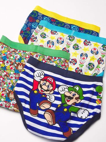 Nintendo Boys' Super 4-7Pack Athletic Boxer, Luigi, Toad, Yoshi, Peach & Bowser, Mario 8pk Brief, 4 in Saudi Arabia