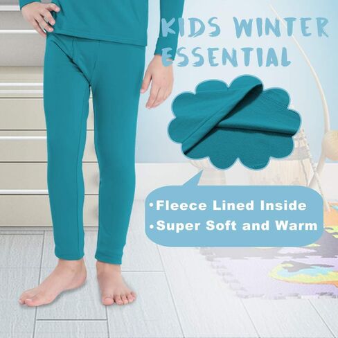 MANCYFIT Thermal Pants for Boys Fleece Lined Leggings Long Underwear Base Layer in Kuwait