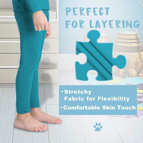 MANCYFIT Thermal Pants for Boys Fleece Lined Leggings Long Underwear Base Layer in Kuwait