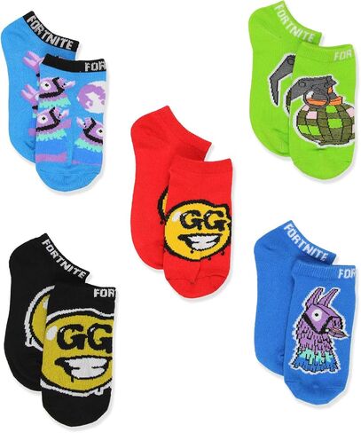 Fortnite Big Show Low Cut Socks, 5 Pair Pack, Multi, 9-11 Boys (Shoe 4-10) in Saudi Arabia