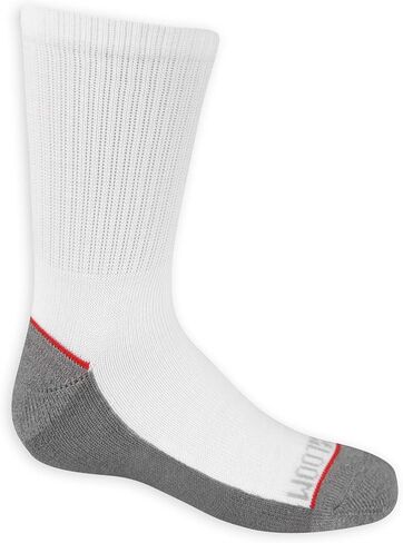 Fruit of the Loom Boy's Little Half Cushion Socks, White Assort 2, 9-2.5 in Saudi Arabia