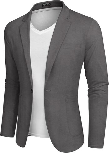COOFANDY Men's Casual Sport Coat Regular Fit Lightweight Linen Blazer Jacket Stylish One Button Suit Jackets in Kuwait