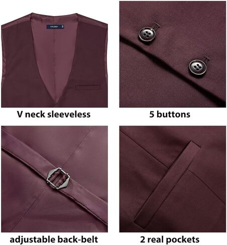 FAIMO Suit Vest for Men Formal, Business Tuxedo Vest Bow Tie Pocket Square Set, Mens Dress Vest for Wedding(XS-4XL) in Kuwait