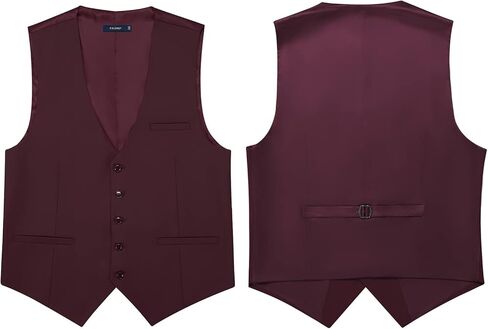 FAIMO Suit Vest for Men Formal, Business Tuxedo Vest Bow Tie Pocket Square Set, Mens Dress Vest for Wedding(XS-4XL) in Kuwait