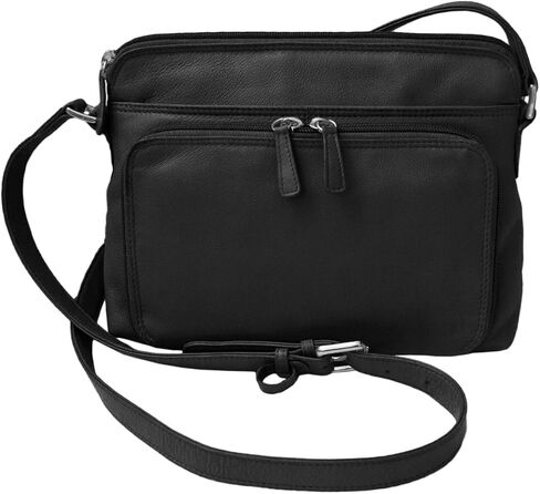 ili New York - Leather Shoulder Handbag w/Side Organizer - Soft, Smooth Leather Handbag w/RFID Blocking Lining in Kuwait