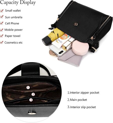 LA TERRE Lightweight Medium Crossbody Bag, Crossbody Purse Shoulder Bag for Women with Adjustable Strap in Kuwait