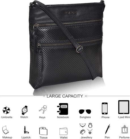 محفظة كروس جلدية للنساء من ESTALON - محفظة صغيرة طويلة على الكتف وحقائب يد نسائية in Kuwait