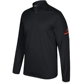 Adidas Men's Climalite Custom 1/4 Zip Long Sleeve Pullover, Size L , BlackCollegiate Orange in Saudi Arabia