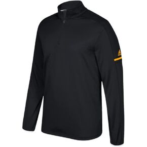 Adidas Men's Climalite Custom 1/4 Zip Long Sleeve Pullover, BlackCollegiate Gold, Size L in Saudi Arabia