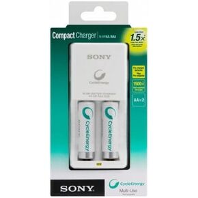 Sony BCG34HW2RN Cycle Energy NiMH Compact Charger with Two 1000 mAh AA Battery in Kuwait