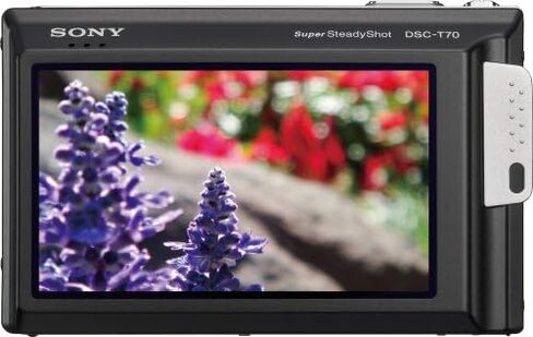 Sony Cybershot DSC-T70 8.1MP Digital Camera with 3x Optical Zoom with Super Steady Shot Image Stabilization (Black) in Saudi Arabia