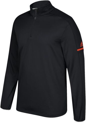 Adidas Men's Climalite Custom 1/4 Zip Long Sleeve Pullover, Size L , BlackCollegiate Orange in Saudi Arabia