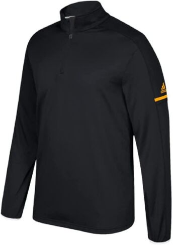 Adidas Men's Climalite Custom 1/4 Zip Long Sleeve Pullover, BlackCollegiate Gold, Size L in Saudi Arabia