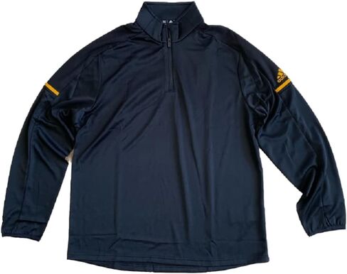 Adidas Men's Climalite Custom 1/4 Zip Long Sleeve Pullover, BlackCollegiate Gold, Size L in Saudi Arabia