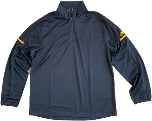 Adidas Men's Climalite Custom 1/4 Zip Long Sleeve Pullover, BlackCollegiate Gold, Size L in Saudi Arabia