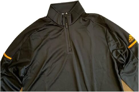 Adidas Men's Climalite Custom 1/4 Zip Long Sleeve Pullover, BlackCollegiate Gold, Size L in Saudi Arabia