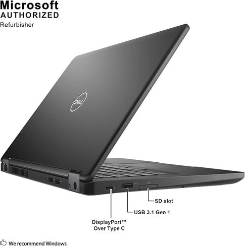 Dell Latitude 5490 14" Business Laptop, Intel Core i7-8650U 1.9GHZ, 16G DDR4, 1T SSD, VGA, HDMI, Windows 10 Pro 64 Bit-Multi-Language Supports English/Spanish/French(Renewed) in Kuwait