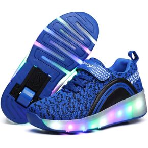 Ylllu Kids LED Roller Skate Shoes with Single Wheel Light up Roller Shoes Gift for Girls Boys Children