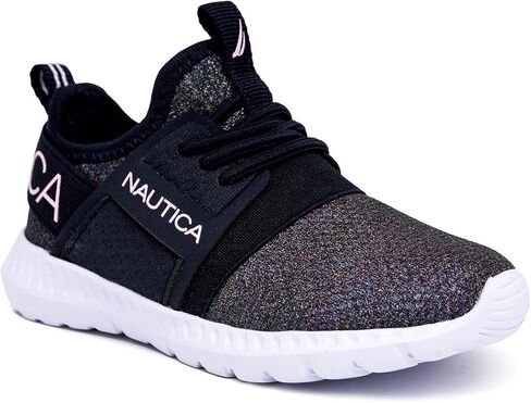 حذاء رياضي Nautica Kids Girls ذو تصميم معدني أنيق برباط للجري I kappil I (طفل كبير - طفل صغير - طفل صغير) in Kuwait