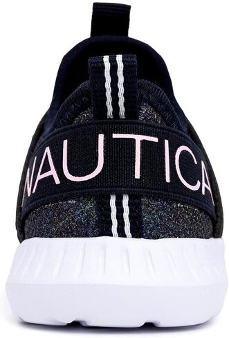 حذاء رياضي Nautica Kids Girls ذو تصميم معدني أنيق برباط للجري I kappil I (طفل كبير - طفل صغير - طفل صغير) in Kuwait