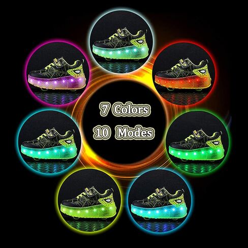 أحذية BFOEL Spider Roller Skates المضيئة مع حذاء رياضي LED قابل للشحن USB للأولاد والبنات والأطفال وأعياد الميلاد وعيد الشكر وعيد الميلاد أفضل هدية in Kuwait