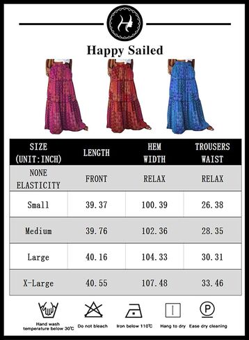 Happy Sailed Womens Floral Print Boho Maxi Skirt Elastic High Waist Pleated Ruffle Flowy Long Skirts S-XL in Kuwait