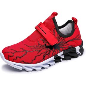 MEI NIAN GUAN Boys Girls Shoes Kids Running Sneakers Breathable Athletic Walking Non-Slip Outdoor Sports Lightweight Velcro Cool Patterns Toddler/Little Kid/Big Kid