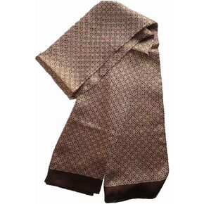 XUYUZUAU Men's 100 Silk Scarf Double Layers Fashion Neckerchief Formal Casual