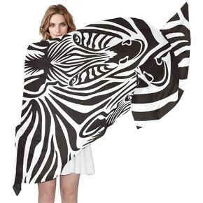 Fashion Scarf Zebra Long Lightweight Sunscreen Silk Scarf Shawl Wrap Muffler Neckerchief for Women Men in Saudi Arabia