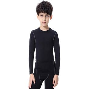 1 or 3 Pack Youth Boys Compression Shirt Football Undershirt Long Sleeve Athletic Shirts Soccer Workout Base Layer