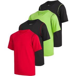 Boys’ Athletic T-Shirt – 4 Pack Active Performance Dry-Fit Sports Tee (4-18)