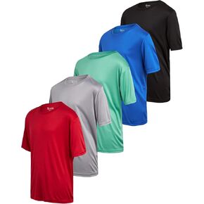 iXtreme Boys' Active T-Shirt - 5 Pack Performance Dry-Fit Short Sleeve Sports Tee - Athletic Workout Shirt for Boys (6-18)