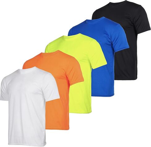 مجموعة Real Essentials 5 Pack: تي شيرت شبابي جاف مناسب للرطوبة وأداء رياضي نشط بأكمام قصيرة للأولاد والبنات in Kuwait