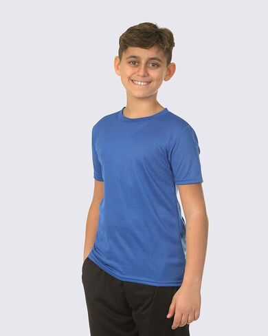 مجموعة Real Essentials 5 Pack: تي شيرت شبابي جاف مناسب للرطوبة وأداء رياضي نشط بأكمام قصيرة للأولاد والبنات in Kuwait