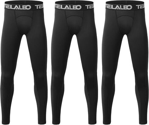 TELALEO 1/2/3/4 حزمة الأولاد الشباب ضغط طماق السراويل الجوارب طبقة قاعدة رياضية لتشغيل الهوكي كرة السلة in Kuwait