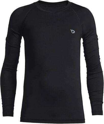 قمصان BALEAF للأولاد الشبابية المضغوطة بأكمام طويلة لأداء البيسبول وكرة القدم Baselayer Kids Cold Gear Undershirt سريع الجفاف in Kuwait