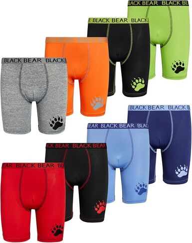 Black Bear Boys Performance Dry-Fit Compression Long Boxer Brief (8 Pack) in Kuwait