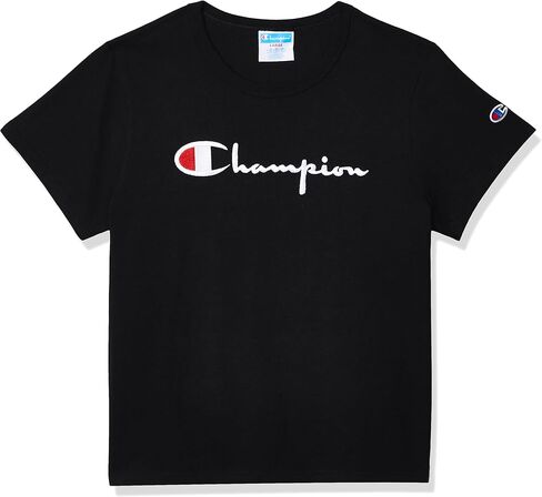 Champion Boys Heritage Short Sleeve Cotton Logo Tee Kids (Heritage Black, Large) in Saudi Arabia