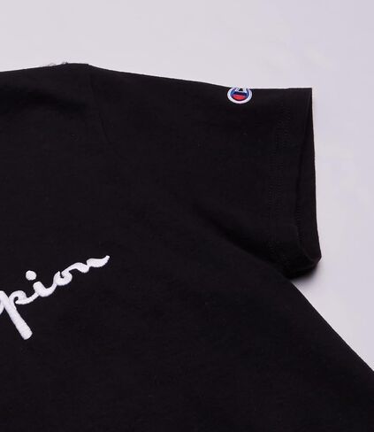 Champion Boys Heritage Short Sleeve Cotton Logo Tee Kids (Heritage Black, Large) in Saudi Arabia